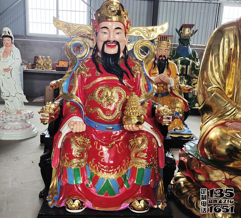 玻璃鋼彩繪寺廟供奉佛像財神雕塑 玻璃鋼彩繪寺廟供奉佛像財神雕塑