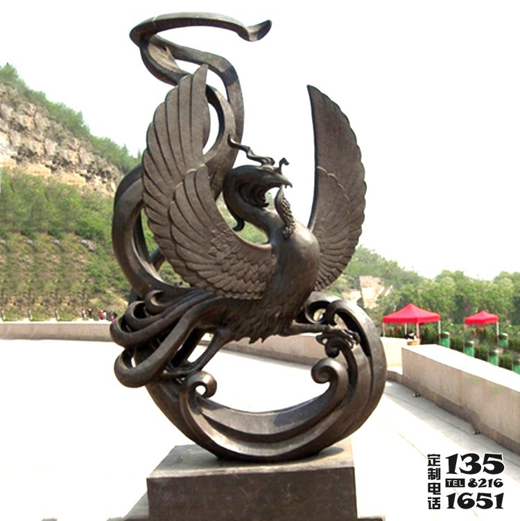 景區(qū)擺放的跳舞玻璃鋼創(chuàng)意朱雀雕塑 景區(qū)擺放的跳舞玻璃鋼創(chuàng)意朱雀雕塑