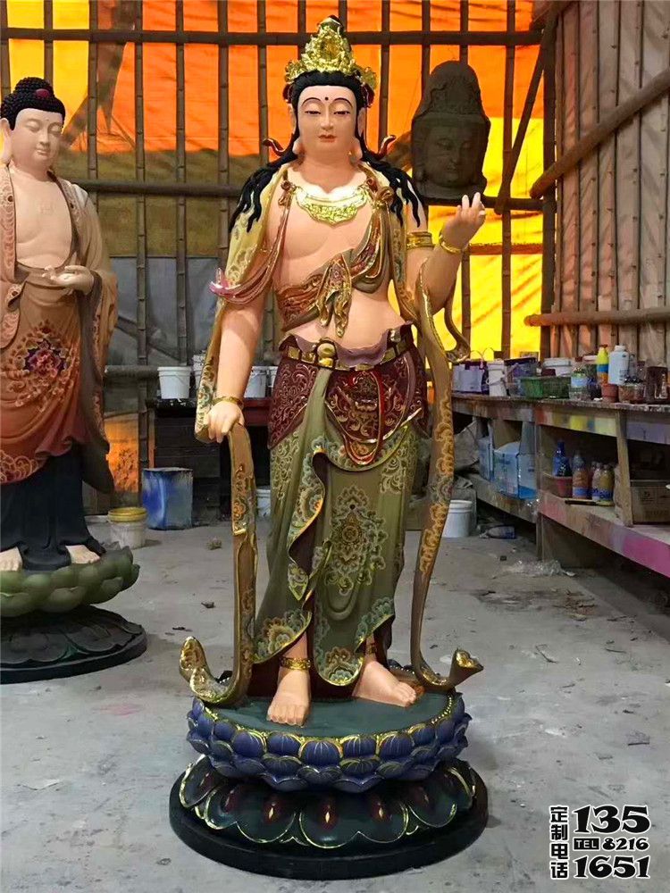 寺廟景區(qū)玻璃鋼彩繪三圣雕塑 寺廟景區(qū)玻璃鋼彩繪三圣雕塑