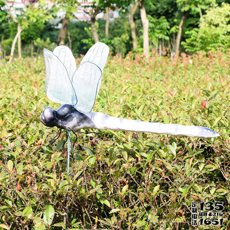 園林草坪中玻璃鋼仿真動(dòng)物蜻蜓雕塑 園林草坪中玻璃鋼仿真動(dòng)物蜻蜓雕塑