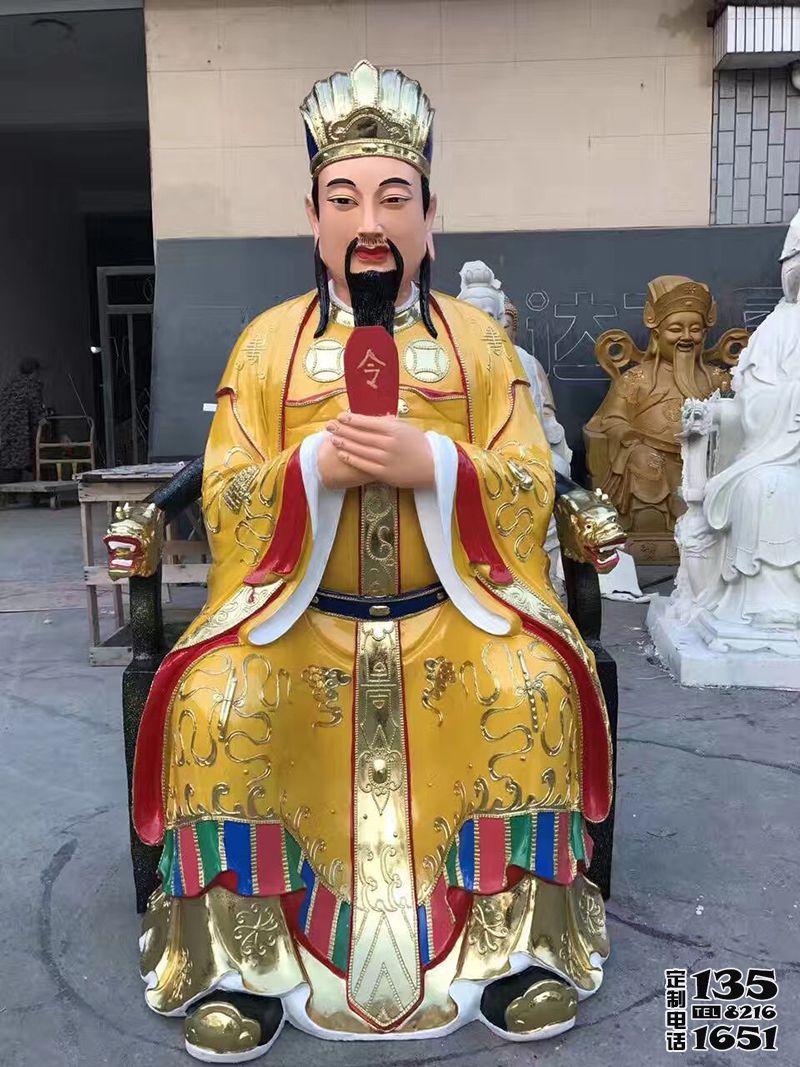 寺廟大型玻璃鋼彩繪三官雕塑 寺廟大型玻璃鋼彩繪三官雕塑