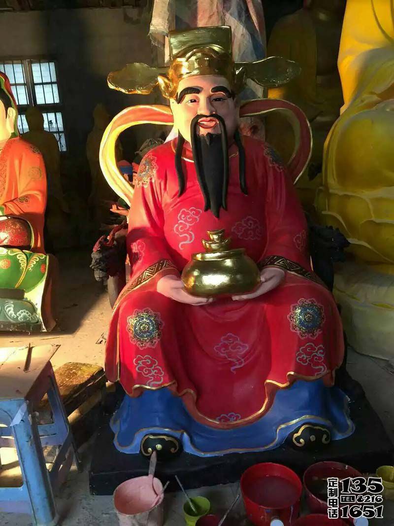 彩繪玻璃鋼大型寺廟招財菩薩財神雕塑 彩繪玻璃鋼大型寺廟招財菩薩財神雕塑