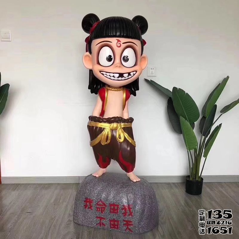 商場電影院玻璃鋼卡通彩繪魔童降世哪吒雕塑 商場電影院玻璃鋼卡通彩繪魔童降世哪吒雕塑