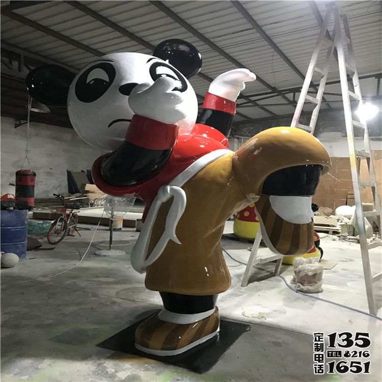 兒童游樂場(chǎng)擺放玻璃鋼卡通功夫熊貓雕塑 兒童游樂場(chǎng)擺放玻璃鋼卡通功夫熊貓雕塑
