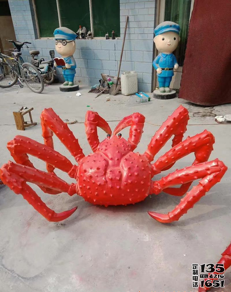 海鮮市場(chǎng)玻璃鋼大型仿真螃蟹雕塑 海鮮市場(chǎng)玻璃鋼大型仿真螃蟹雕塑