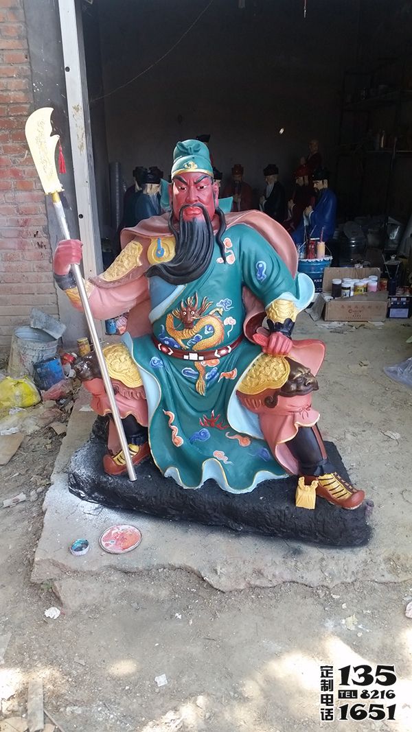 玻璃鋼彩繪寺廟大型關(guān)公雕塑 玻璃鋼彩繪寺廟大型關(guān)公雕塑