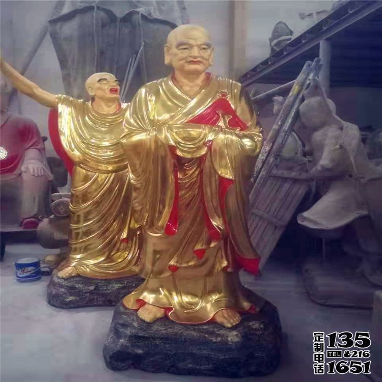 玻璃鋼漆金戶外寺廟大型景觀十八羅漢雕塑 玻璃鋼漆金戶外寺廟大型景觀十八羅漢雕塑