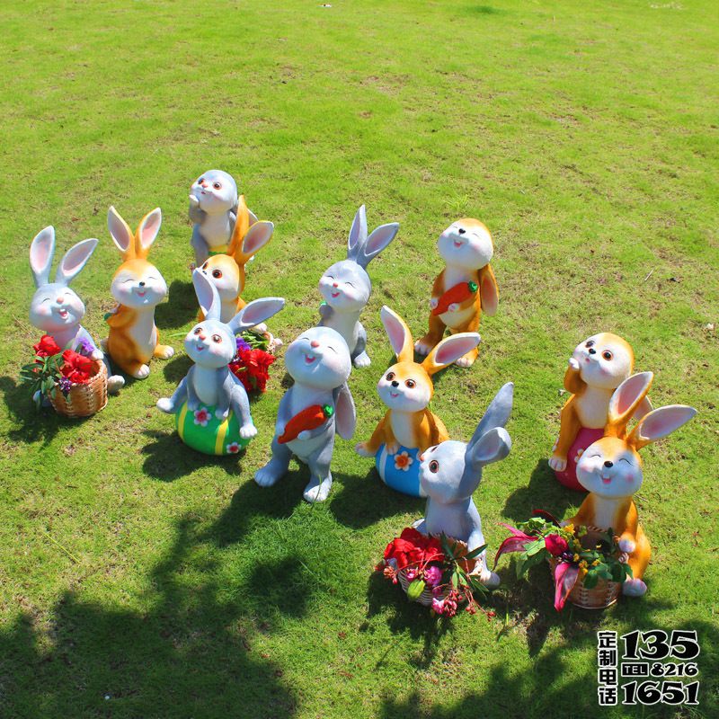卡通動(dòng)物兔子雕塑 幼兒園商場美陳擺件 卡通動(dòng)物兔子雕塑 幼兒園商場美陳擺件