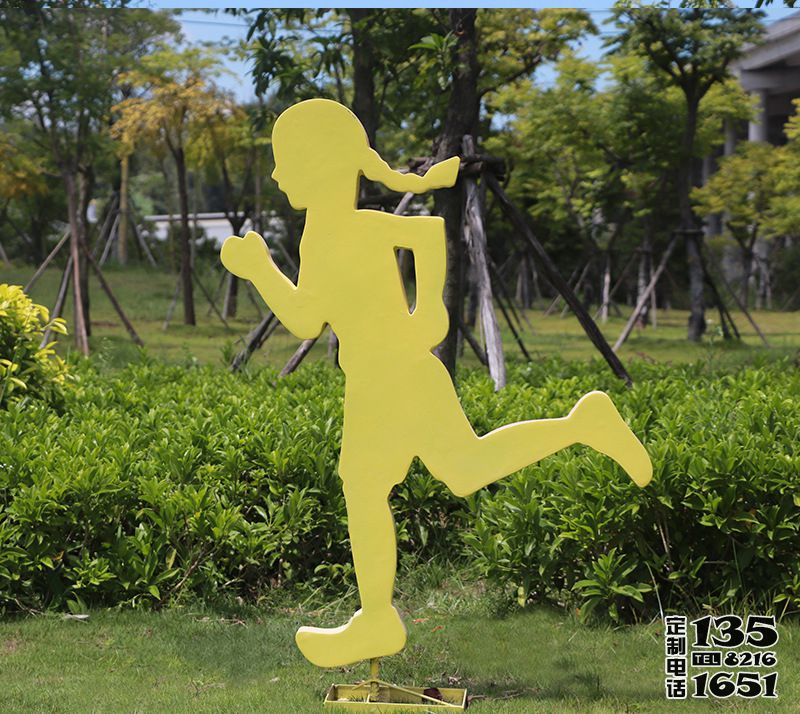 公園剪影抽象玻璃鋼跑步人物雕塑 公園剪影抽象玻璃鋼跑步人物雕塑