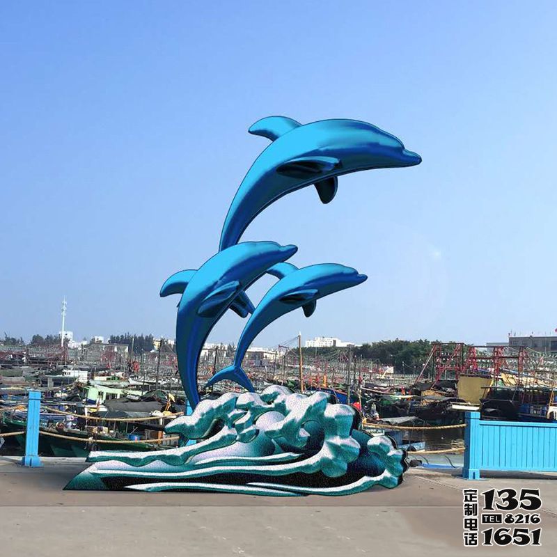 廣場(chǎng)大型玻璃鋼沖浪飛天海豚景觀雕塑 廣場(chǎng)大型玻璃鋼沖浪飛天海豚景觀雕塑